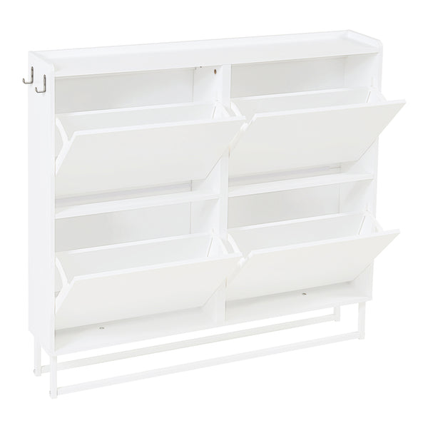 Dulap pantofi Ylitornio 91,5x100x19cm alb [en.casa]