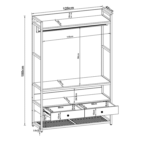 Suport haine Isen 180x120x40 cm [en.casa]