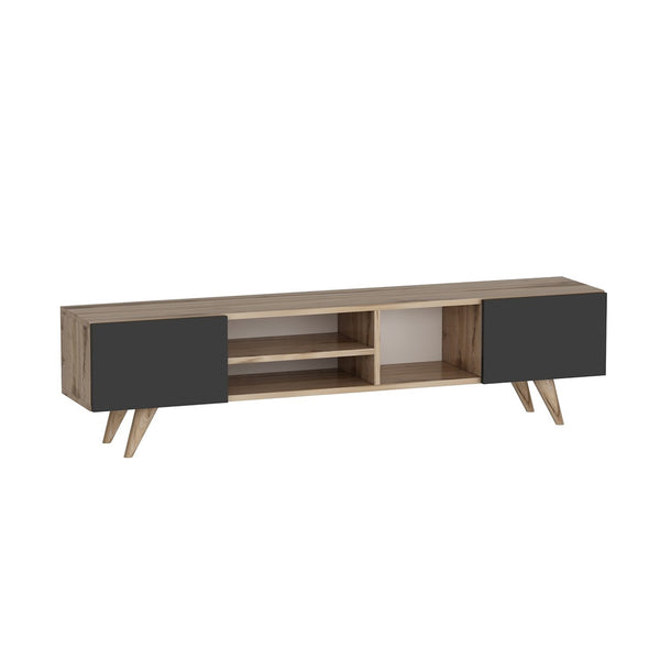 Comoda TV Assens 40 x 160 x 31 cm cu 2 usi si 3 rafturi culori diferite [en.casa]