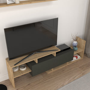 Set dulap TV cu raft de perete Liksefte 154x28x42 cm [en.casa]