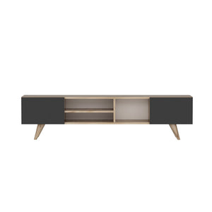 Comoda TV Assens 40 x 160 x 31 cm cu 2 usi si 3 rafturi culori diferite [en.casa]
