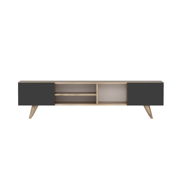 Comoda TV Assens 40 x 160 x 31 cm cu 2 usi si 3 rafturi culori diferite [en.casa]