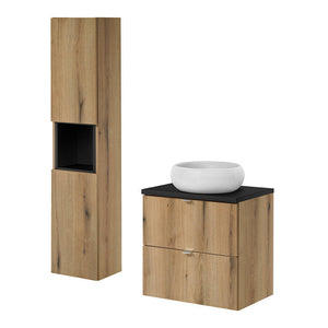 Set dulap baie cu lavoar rotund 56 Newport 60,4x71,5x40 cm [en.casa]