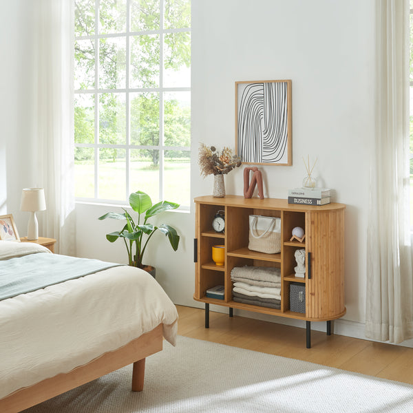 Comoda cu 2 usi glisante Tvedestrand 100x40x80cm [en.casa]