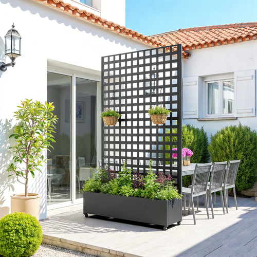 Perete despartitor Toma 190x82x38 cm otel galvanizat negru [casa.pro]