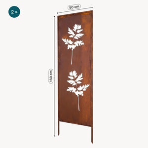 Suport de grădină Irsina set de 2 bucăți 160x50 cm oțel corten rugină naturală [casa.pro]