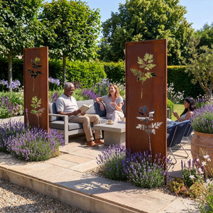 Suport de grădină Irsina set de 2 bucăți 160x50 cm oțel corten rugină naturală [casa.pro]