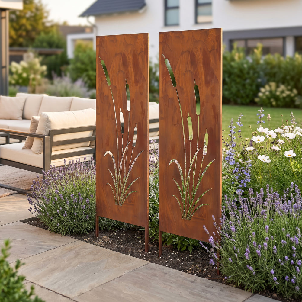 Suport de grădină Irsina set de 2 bucăți 160x50 cm oțel corten rugină naturală [casa.pro]