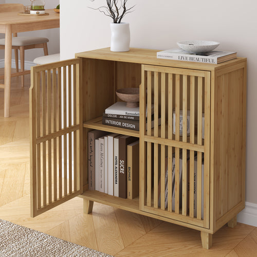 Dulap auxiliar Sirgerg 77x72x33 cm bambus natural [en.casa]