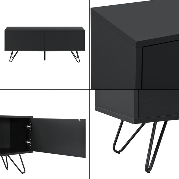 Comoda Bollebygd cu 2 usi Push-Open culori diferite [en.casa] 