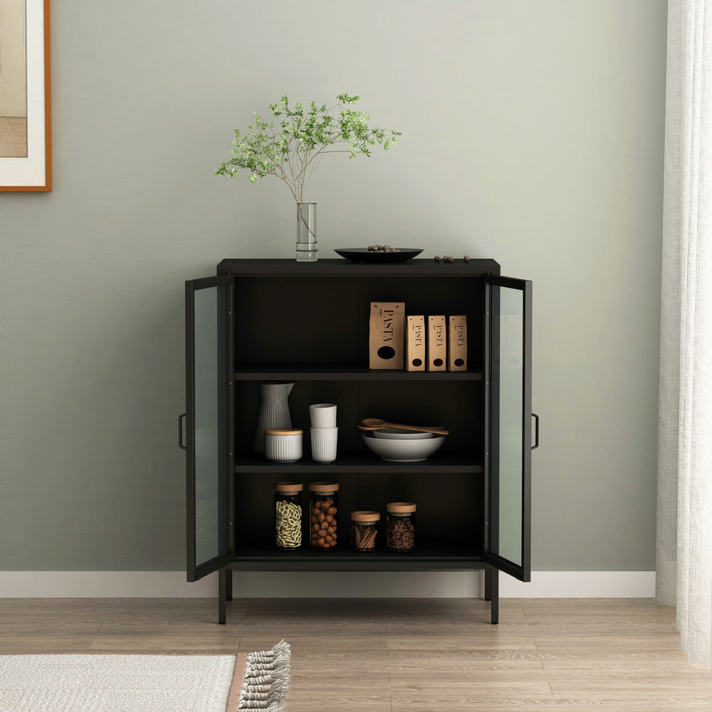 Sideboard Fauske mit Glastüren in versch. Farben [en.casa] - premiumXL