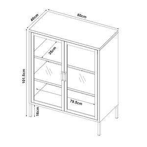 Sideboard Fauske cu uși din sticlă în diferite culori [en.casa]