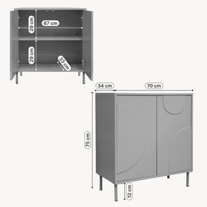 Comoda cu 2 usi Holea 75x70x34 cm [en.casa]