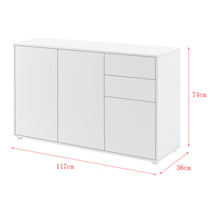 Comoda Paarl cu 3 usi si 2 sertare culori diferite [en.casa]
