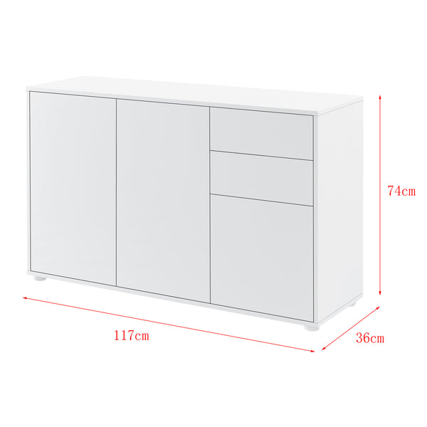 Comoda Paarl cu 3 usi si 2 sertare culori diferite [en.casa]