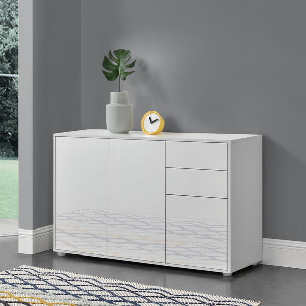 Comoda Paarl cu 3 usi si 2 sertare culori diferite [en.casa]