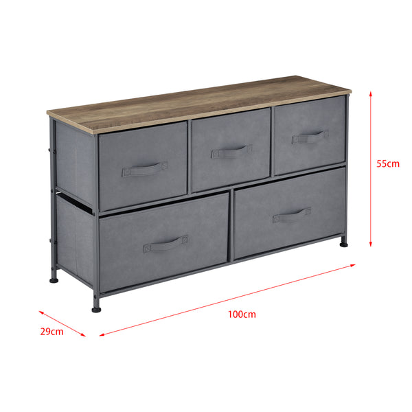 Comoda Dona cu 2/3/4/5 sertare gri/efect lemn [pro.tec]