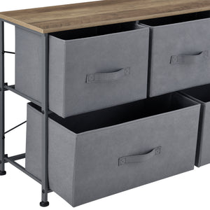 Comoda Dona cu 2/3/4/5 sertare gri/efect lemn [pro.tec]
