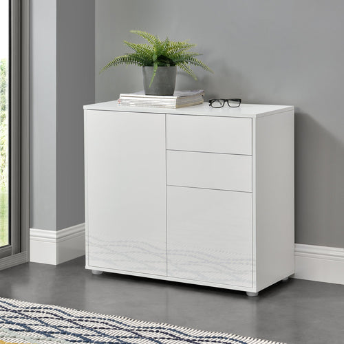Comoda Paarl cu 2 sertare si 2 usi culori diferite [en.casa]