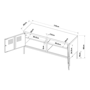 Comoda Pyhtää 118x40x60cm otel [en.casa]