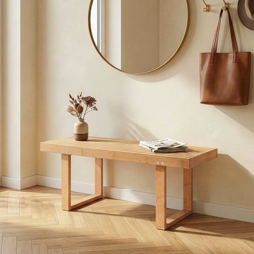 Banca hol Aarela 91x41x38 cm bambus [en.casa]