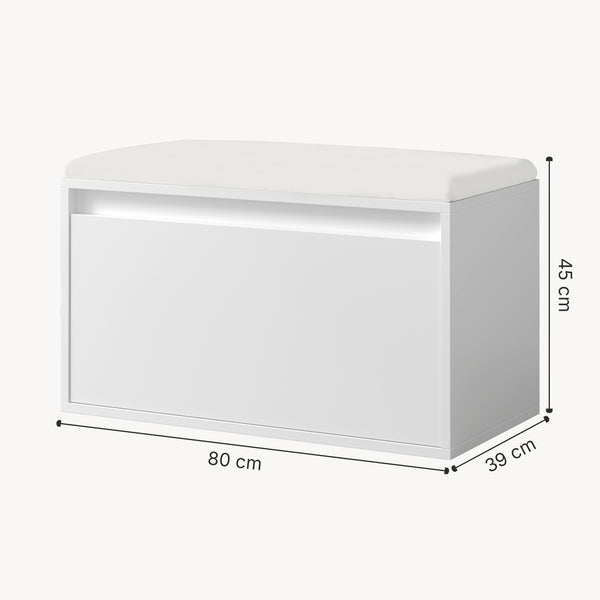 Banca cu sertar pentru pantofi Degerfors 80 x 39 x 45 cm PAL [en.casa] 