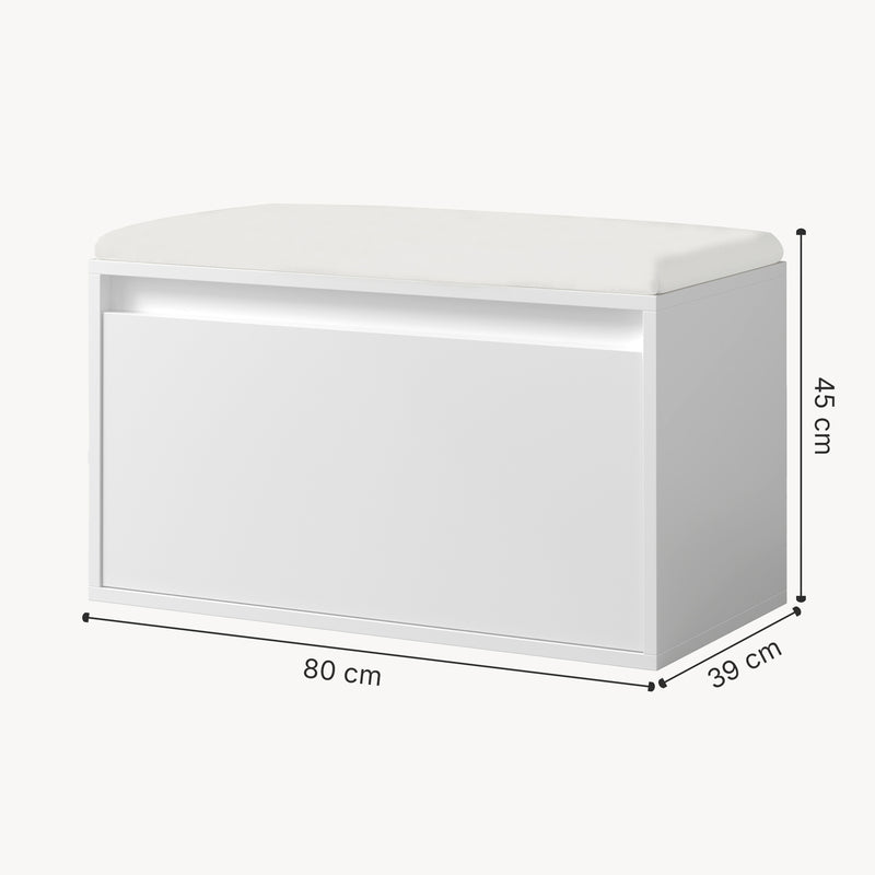 Schiță cotată Banca cu sertar pentru pantofi Degerfors 80 x 39 x 45 cm PAL [en.casa] 