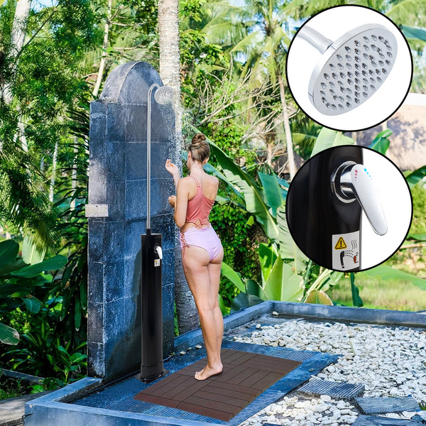Dus solar gradina Ampend 215 cm otel plastic negru [casa.pro]