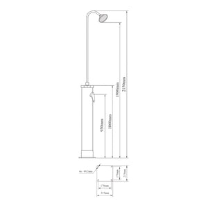 Dus solar gradina Ampend 215 cm otel plastic negru [casa.pro]