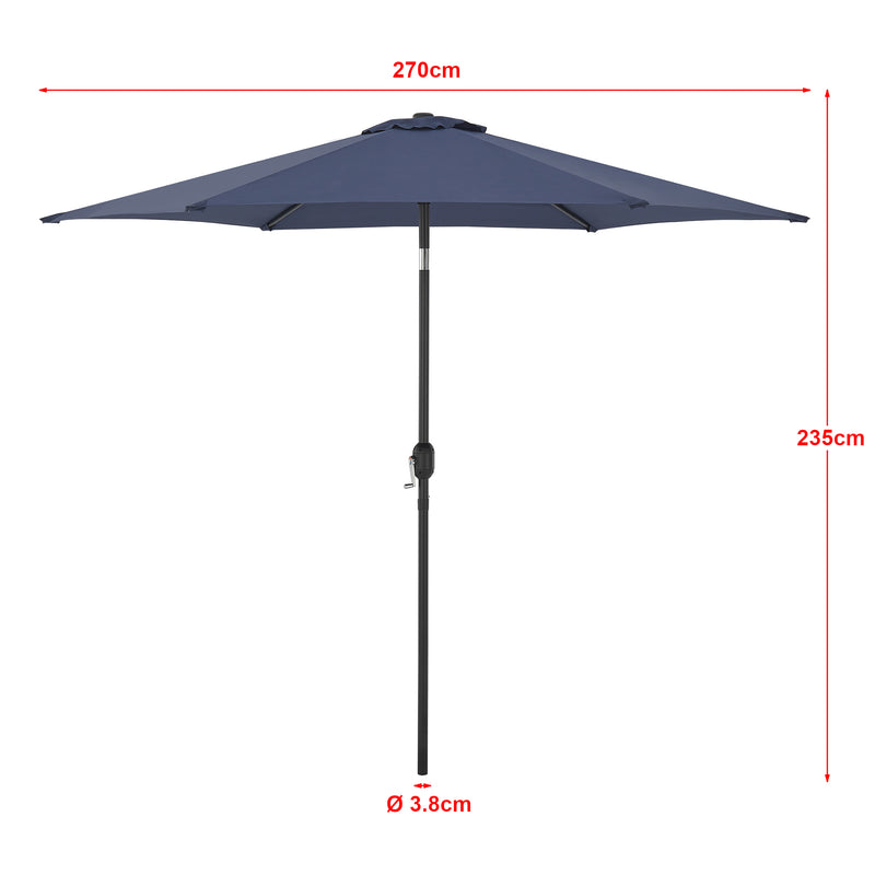 Schiță cotată Umbrelă de soare Altino cu articulație înclinabilă [casa.pro]