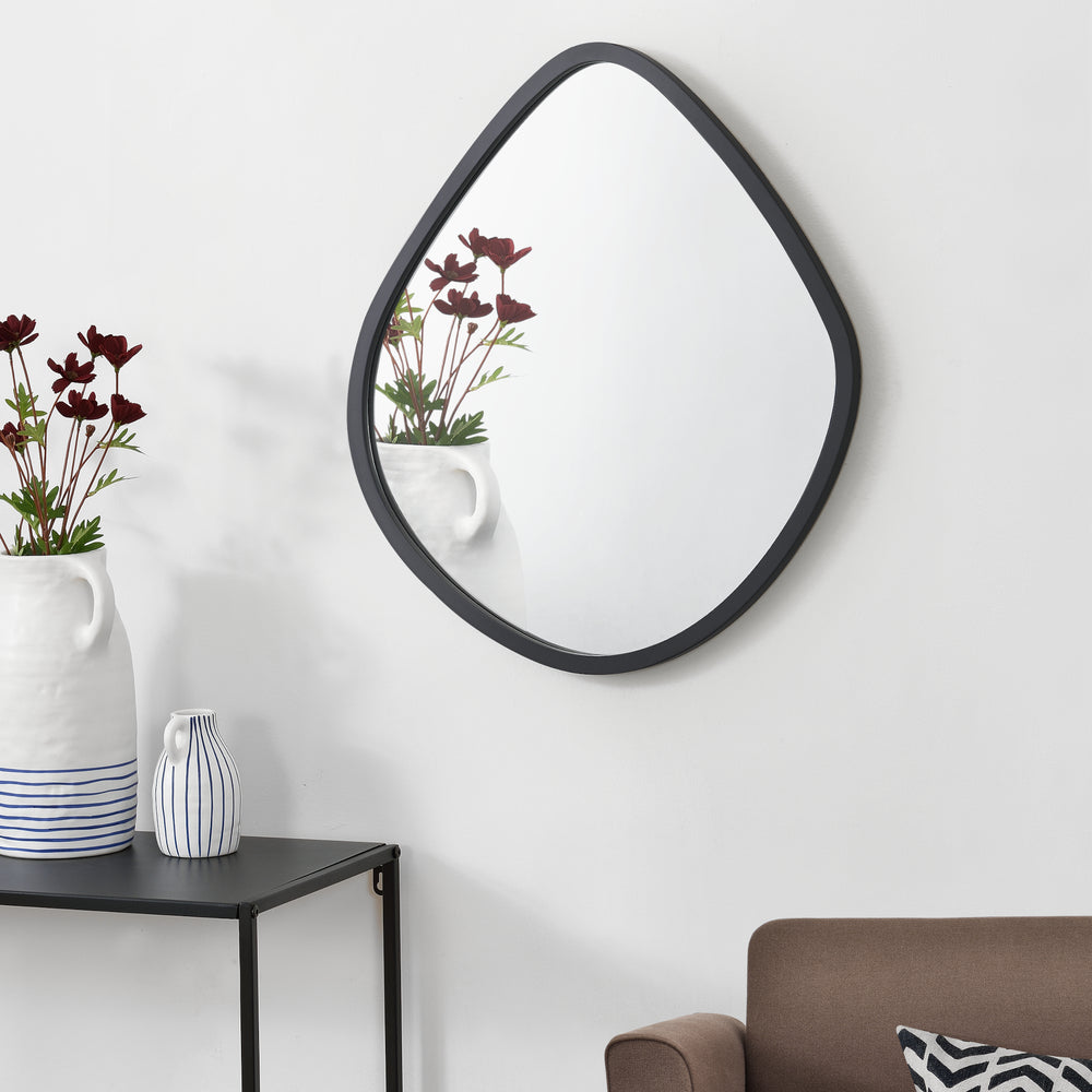 Wandspiegel Galatone schwarz, matt 64x60cm [en.casa] - premiumXL
