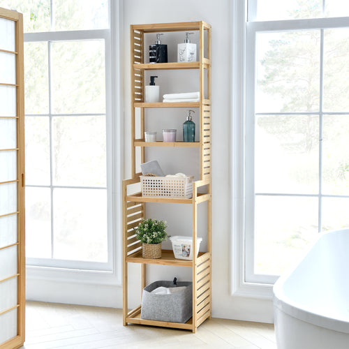 Standregal Forssa 165 x 42 x 28 cm Bambus Natur [en.casa] - premiumXL