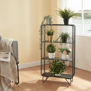 Raft de sine statator Volda 90x50x19cm metal negru [en.casa]