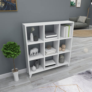 Raft carti Svedala cu 9 spatii depozitare antracit culori diferite [en.casa]