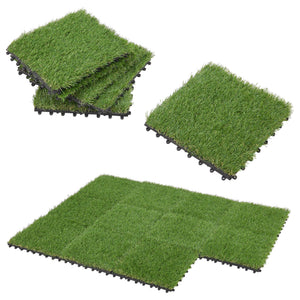 Placi iarba artificiala pentru terasa ACWP-6403 HDPE verde 11 buc [en.casa]