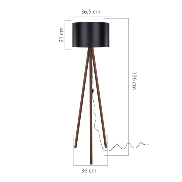 Lampa de podea Guildford 1 x E27 136 cm cu 3 picioare culori diferite [lux.pro]