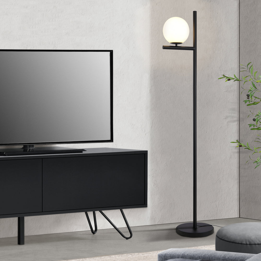Stehlampe Aberdaron Schwarz / Weiß [lux.pro] - premiumXL