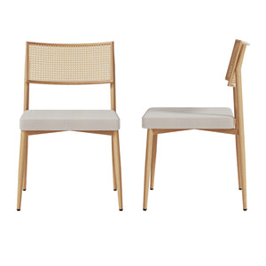 Set scaune bucatarie Jördfjok 79x49x57 cm bej/efect ratan [en.casa] 