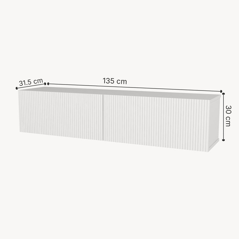 Schiță cotată Comoda suspendata TV Verpsboga 135x32x30 cm [en.casa]