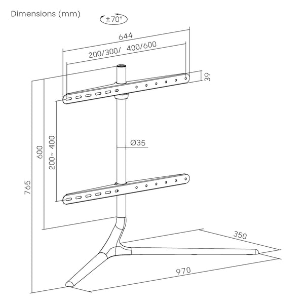 Suport de masa pentru TV Ystad 76,5x97x35cm [pro.tec]