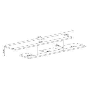 Raft de perete Stovring 21x150x25cm culori diferite [en.casa]