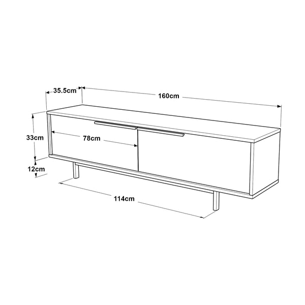 Dulap TV cu 2 usi Urejovle 160x35,5x45cm pal [en.casa]