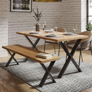 Set 2 buc picioare banca Maribo otel negru mat forma de X masuri diferite [en.casa]