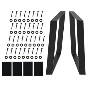 Set 2 bucati picioare masa ACTL-38Xx negru mat  masuri diferite [en.casa]