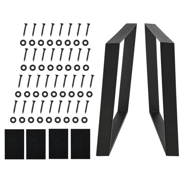 Set 2 bucati picioare masa ACTL-38Xx negru mat  masuri diferite [en.casa]