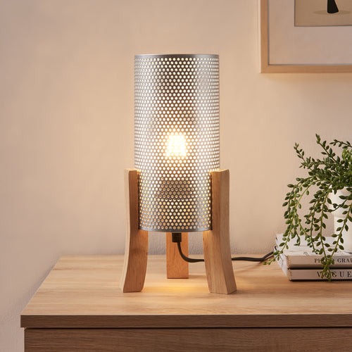 Lampa de masa Joelleldsvin 30x14x14 cm metal lemn [lux.pro]
