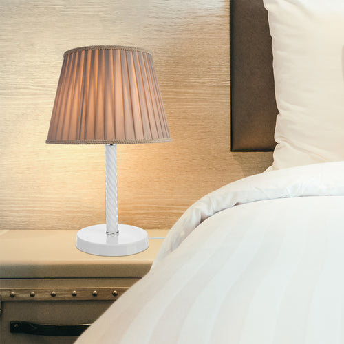 Tischleuchte Kilbride E27 Metall Glas Textil in verschiedenen Farben [lux.pro] - premiumXL