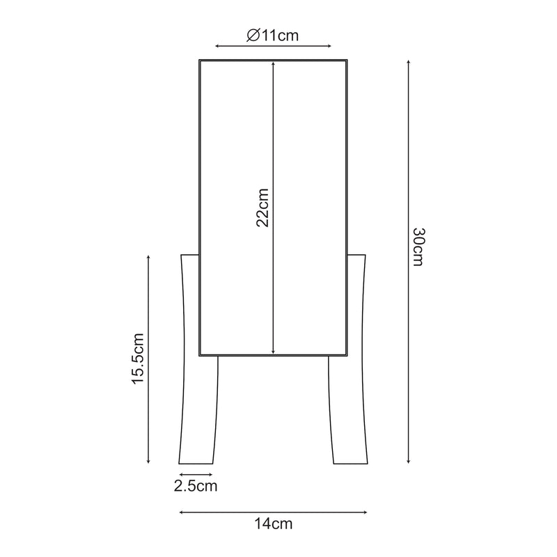 Schiță cotată Lampa de masa Joelleldsvin 30x14x14 cm metal lemn [lux.pro]