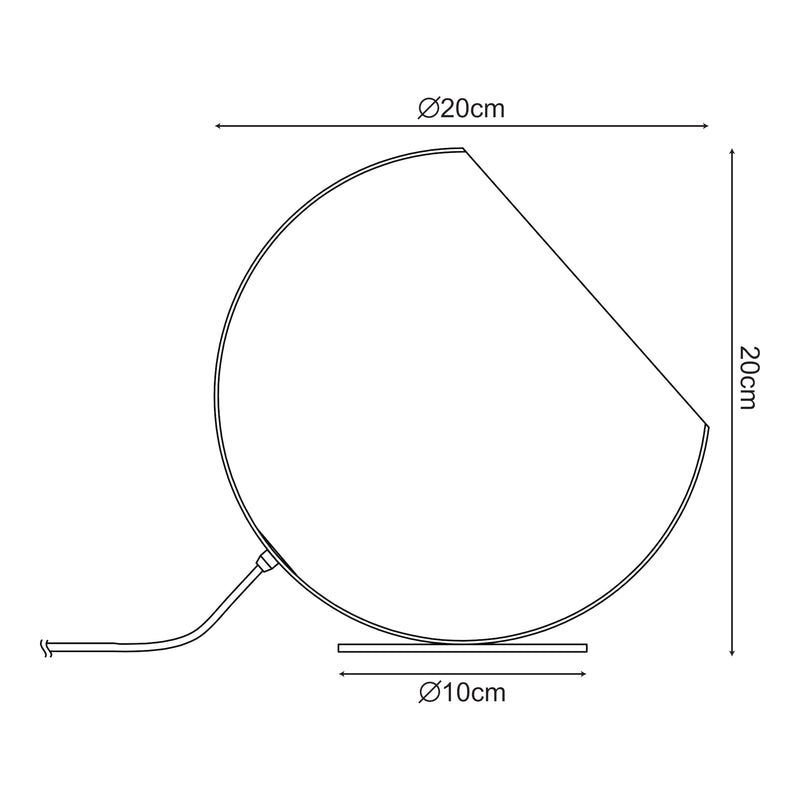 Schiță cotată Lampa de masa Lukkodso 20x20 cm 1xE27 max 60W metal [lux.pro] 