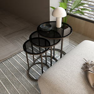 Masă de cafea Kyyjärvi set de 3 bucăți, culori diferite [en.casa]